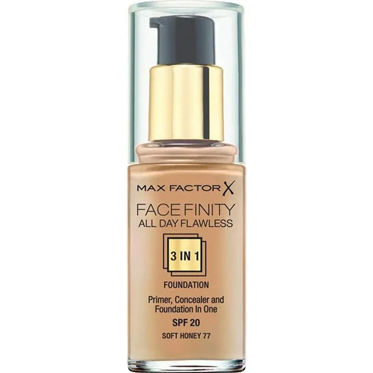 Max Factor Face Finity All Day Flawless 3In1 Foundation 77 Soft Honey 30 ml