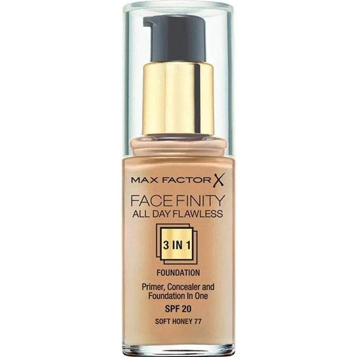 Max Factor Face Finity All Day Flawless 3In1 Foundation 77 Soft Honey 30 ml
