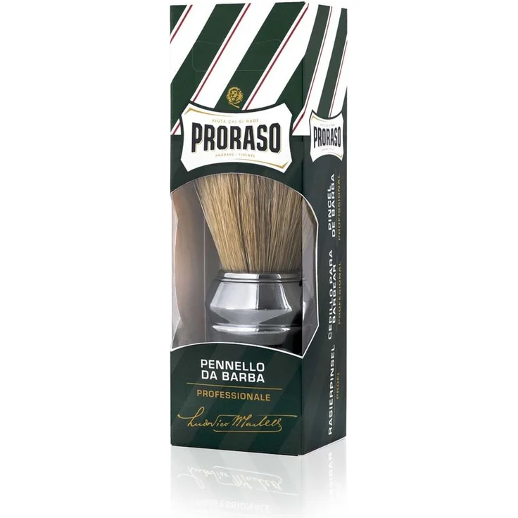 Proraso Professional Green Rasierpinsel Schweineborste & verchromter Griff – Bild 2