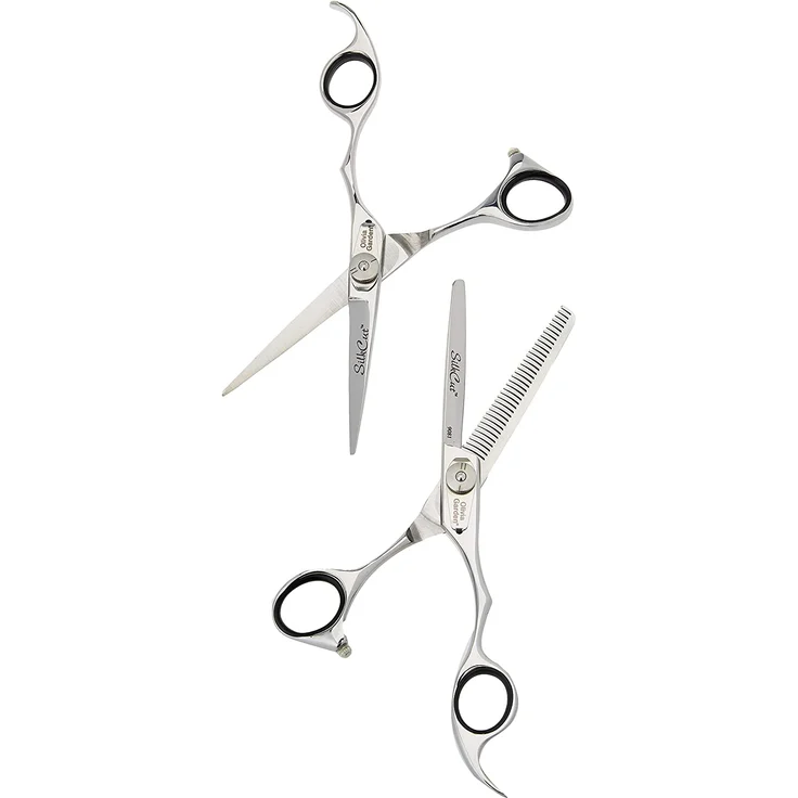 Olivia Garden SilkCut Exklusiver 2er Scherenset 5,75, silber – Bild 3