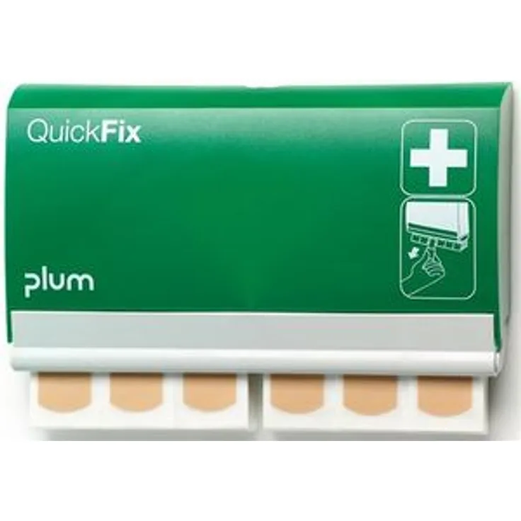 PLUM 5507 QuickFix Pflasterspender DUO komplett bestückt mit einem Nachfüllpack mit 45 wasserfesten Pflastern und einem Nachfüllpack mit 45 textilen Pflastern