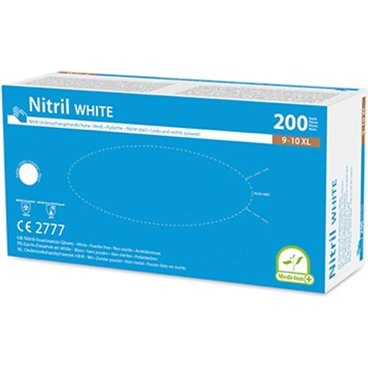 Medi-Inn 200 Handschuhe, Nitril puderfrei White weiss Größe XL