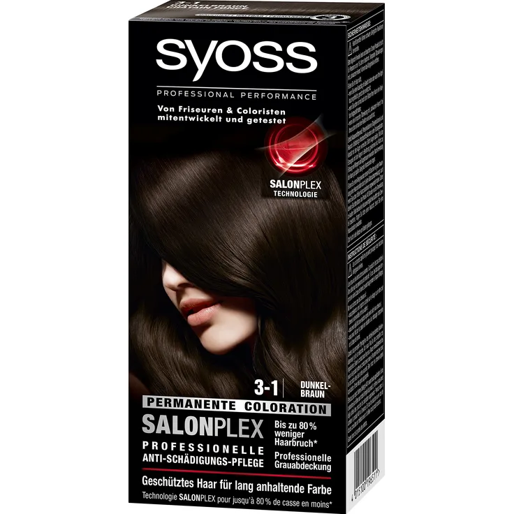Syoss Haarfarbe 3-1 Dunkelbraun 3 x 115 ml