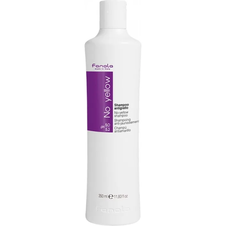 Fanola No Yellow Shampoo 350 ml Neutralisierendes Shampoo, anti-gelbstich, für blondes, meliertes und graues Haar