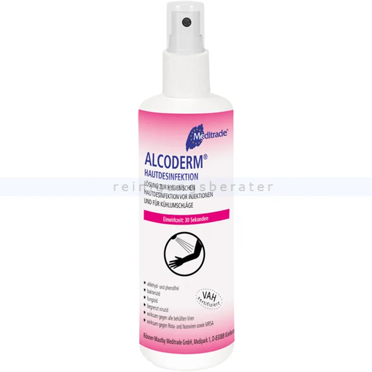 Hautdesinfektion Meditrade Alcoderm 250 ml farblos, aldehyd- und phenolfrei, DGHM-VAH Zertifikat