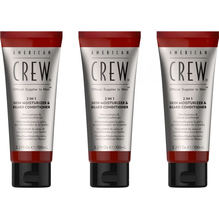 American Crew 2 in 1 Skin Moisturizer and Beard Conditioner 3x100 ml mit pflegender Wirkung