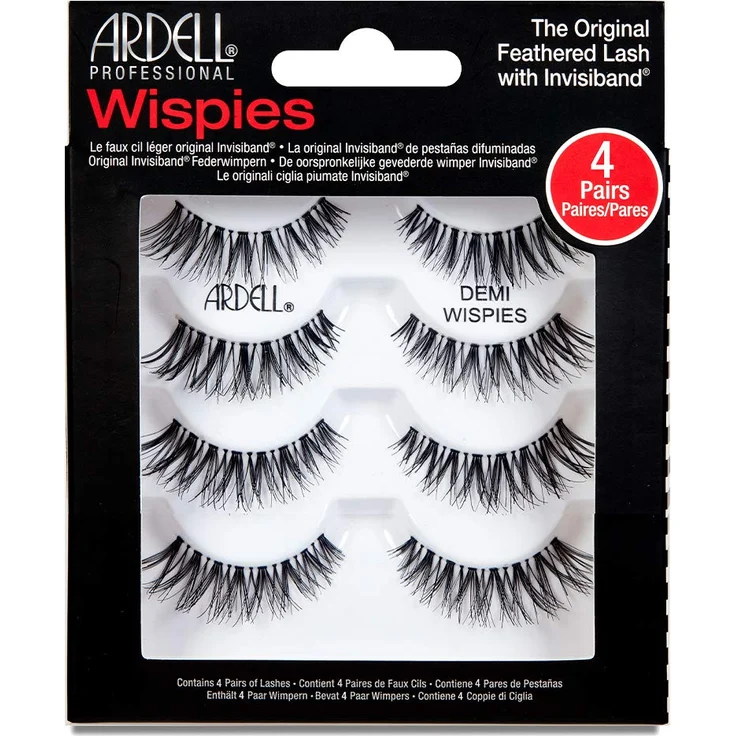 Ardell Natural Demi Wispies Multipack 4 Pary Black Wimpern, Schwarz, Dekorative Kosmetik Make-up Accessoires – Bild 1