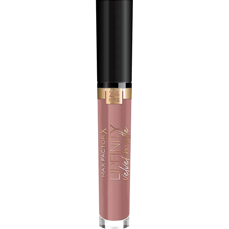 Max Factor Lipfinity Velvet Matte Lipstick 035 Elegant Brown, Farbton: Braun, mit einem matten Finish, Inhalt: 3,5 g