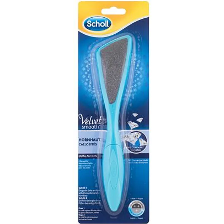 Scholl Velvet Smooth Dual Action Diamond Crystals Feile zum Entfernen von verhärteter Haut an Füßen 1 St. für Frauen