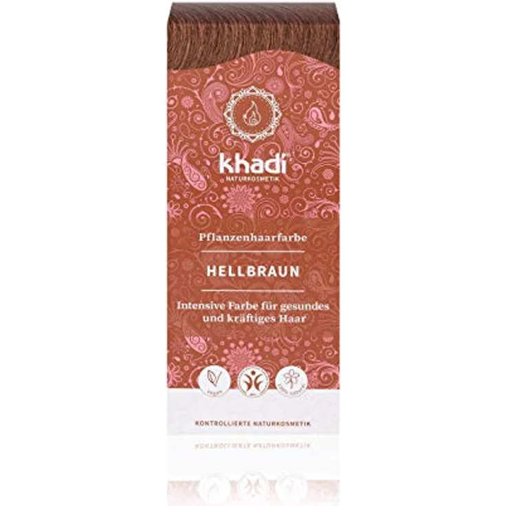 Khadi Pflanzenhaarfarbe Hellbraun 100 g – Bild 1