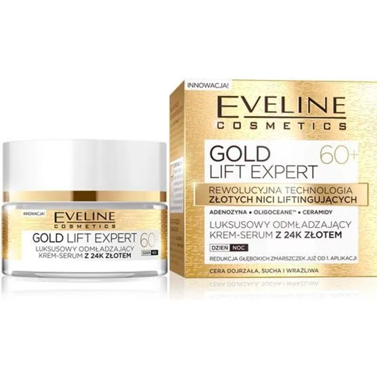 Eveline Gold Lift Expert 60+ -Serum Z 24K M 50 ml, mit pflegender Wirkung 