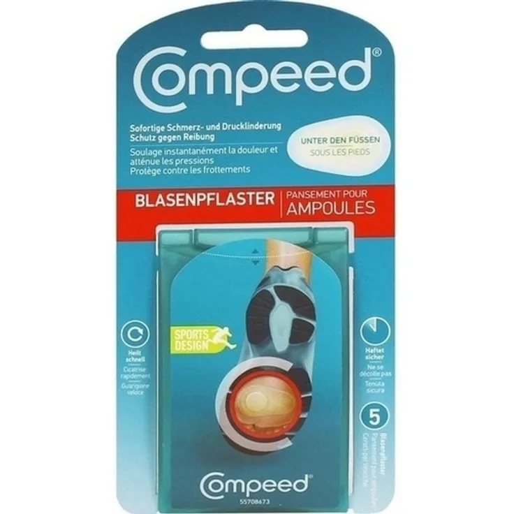 Compeed Blasenpflaster unter den Füßen 5 St., Druck- und Schmerzlinderung, Schutz vor Reibung