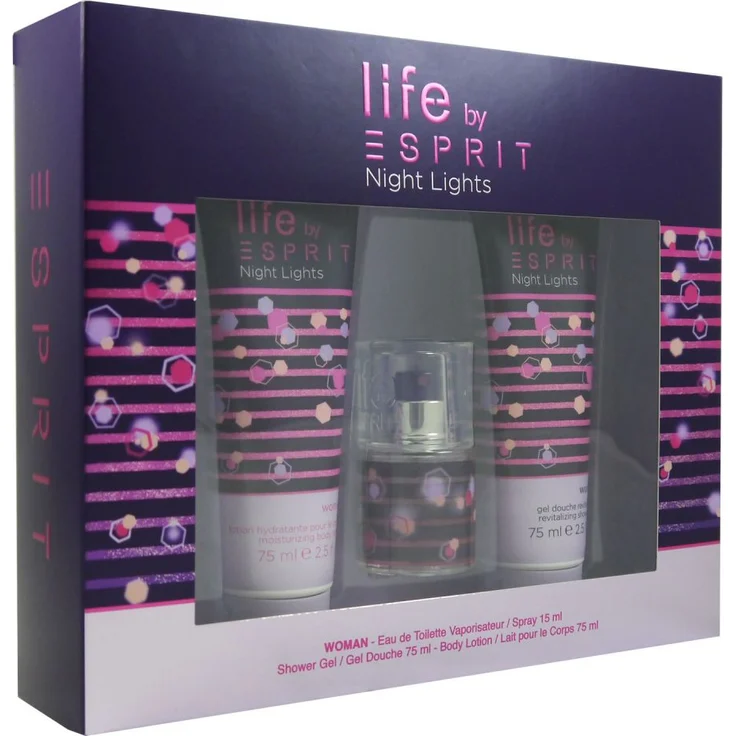 Esprit Life by Esprit Night Lights Woman Set Eau de Toilette (EdT) 15 ml + Bodylotion 75 ml + Duschgel 75 ml
