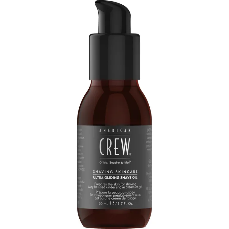 American Crew Ultra Gliding Shave Oil Bartpflege Bartöl für Herren 50 ml, Textur: Öl, für alle Hauttypen, Wirkung: Glanz, Halt