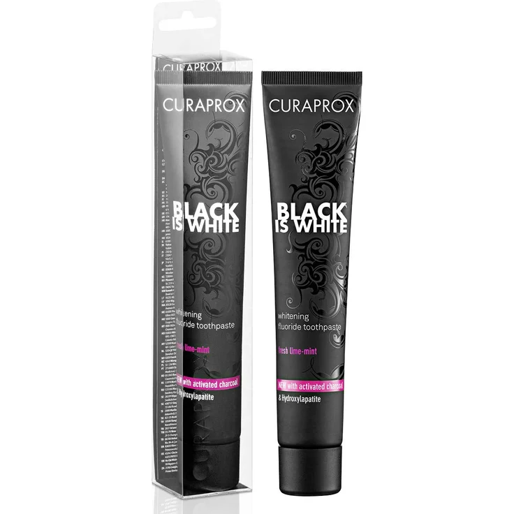 Curaprox Black is White 90 ml, mit Whitening-Effekt für eine sanfte Zahnaufhellung – Bild 1
