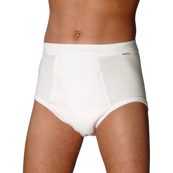 Mediset made by modellia Inkontinez-Slip für Herren bei leichter mittlerer Inkontinenz mit eingearbeiteter Saugeinlage ca. 250ml und spezial Beschichtung, Gr. 7, weiß
