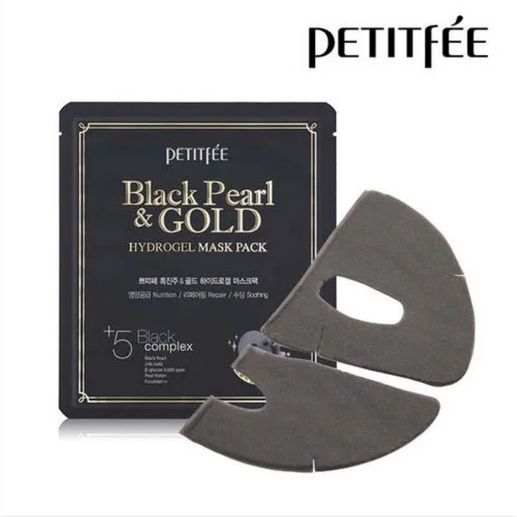 Petitfee Black Pearl & Gold Hydrogel Mask Pack Gesichtsmaske, für alle Hauttypen, feuchtigkeitsspendende Wirkung