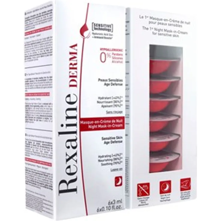 Rexaline Gesichtspflege Derma Derma Night-Mask-In-Cream 6 x 3 ml, für Damen und Herren