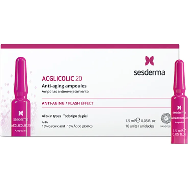 Sesderma ACGLICOLIC 20 anti-edad efecto flash 10x1,5 ml mit pflegender Wirkung für alle Hauttypen