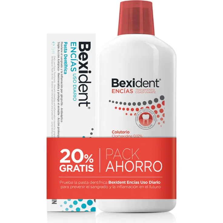Isdin Bexident Gums Treatment Mouthwash 500 ml Set mit Zahnpasta