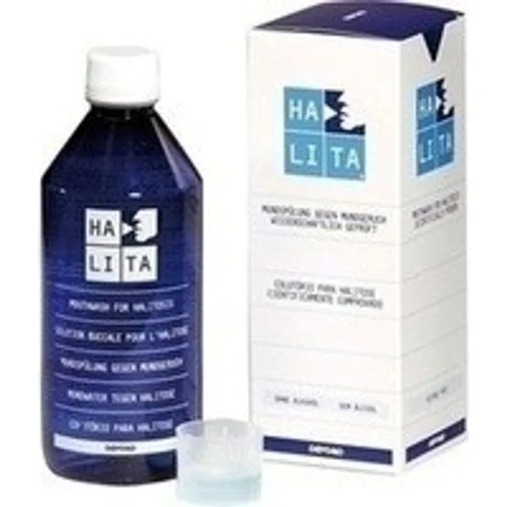 Dentaid Halita 500 ml Mundspülung mit Chlorhexidindiglukonat und Cetylpyridiniumchlorid