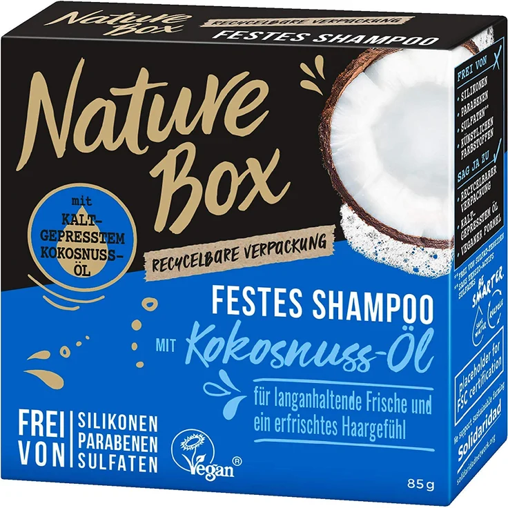Schwarzkopf Nature Box Festes Shampoo Mit Kokosnuss Öl Vegan 85 g – Bild 1