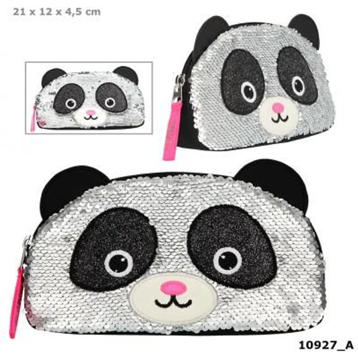 Depesche Snukis Kosmetiktasche Panda Pailletten