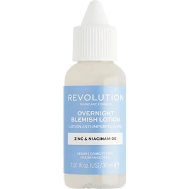 Revolution Skincare Gesichtspflege Moisturiser Overnight Blemish Lotion 30 ml Nachtpflege für Damen und Herren
