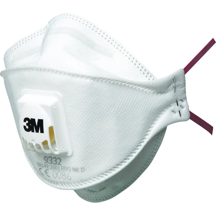 3M 9332+C Aura Partikelmaske für Dämm- und Hartholzarbeiten, Schutzstufe FFP3, optimal für Brillenträger, 1 Stück