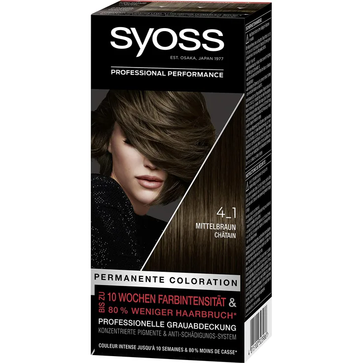 Syoss Coloration Stufe 3 4-1 Mittelbraun 3 x 115 ml