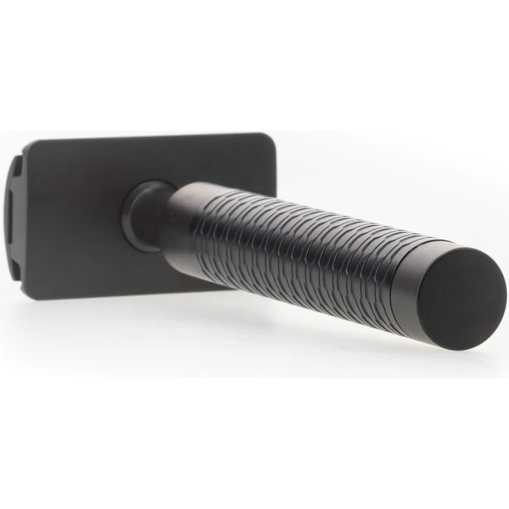 Mühle Rocca Rasierhobel Griff Edelstahl mit DLC Beschichtung geschlossener Kamm, klassische Klinge 41x105 mm schwarz – Bild 3