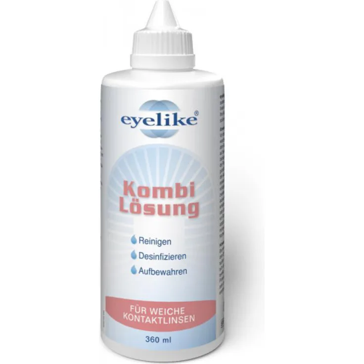 Eyelike Kombi Lösung 6x 360ml für Kontaktlinsen All-in-One-Lösung zur Reinigung, Desinfektion & Aufbewahrung