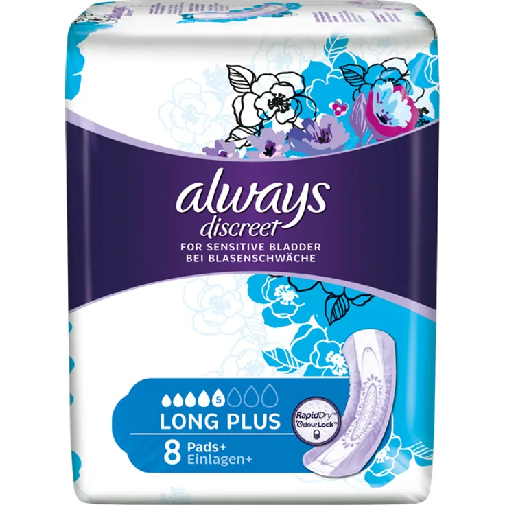 Always Discreet Inkontinenz Einlagen+ Long Plus 8 Stück