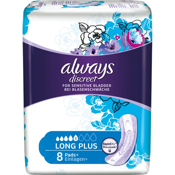 Always Discreet Inkontinenz Einlagen+ Long Plus 8 Stück
