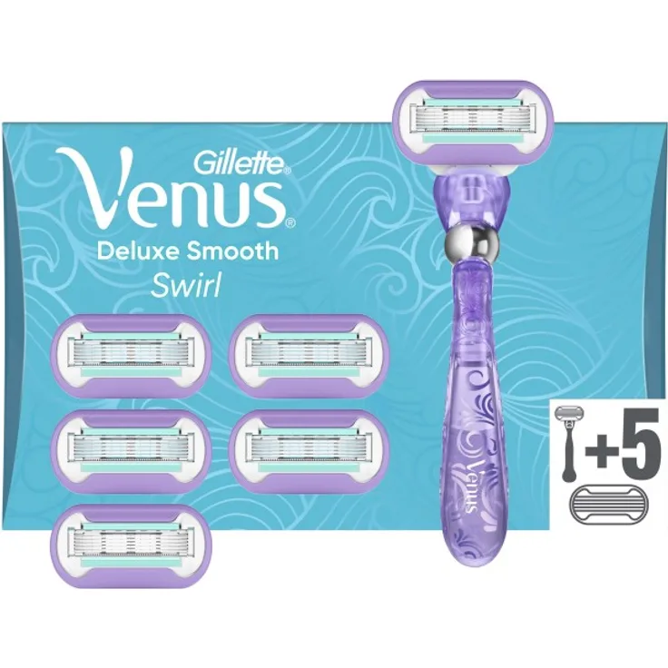 Gillette Venus Swirl Nassrasierer für Damen mit 6 Rasierklingen