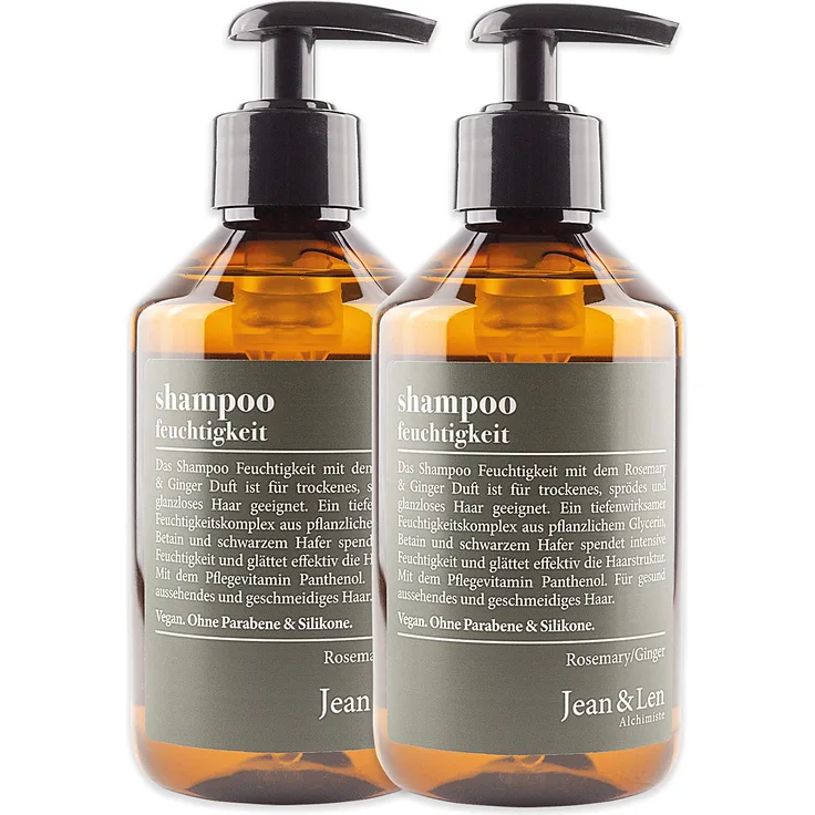 Jean & Len Shampoo Feuchtigkeit Rosemary & ginger Feuchtigkeitsspender 2 x 300 ml