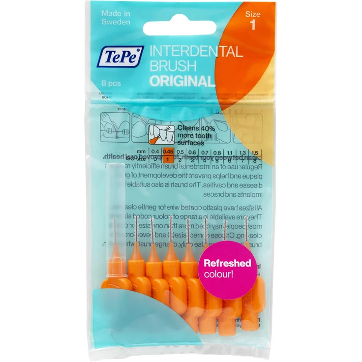 TePe Interdentalbürste 0,45 mm Gr. 1 ORIGINAL 8er Pack  8 Stück Interdentalbürsten – Bild 1