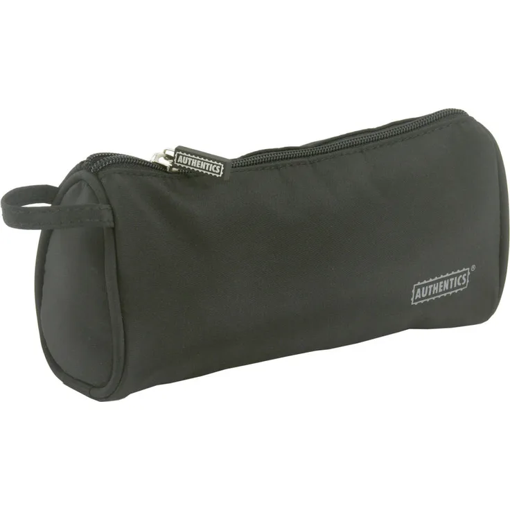Authentics In Case Kosmetiktasche Slim Microfaser Schwarz Innenfutter Nylon Schwarz 21x10x7 cm
