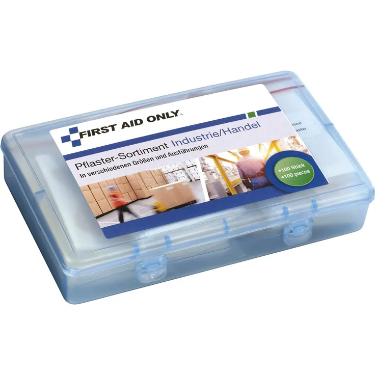 First Aid Only Pflaster-Sortiment Industrie-Handel, verschiedene Größen und Ausführungen, 100 Stück, P-10023