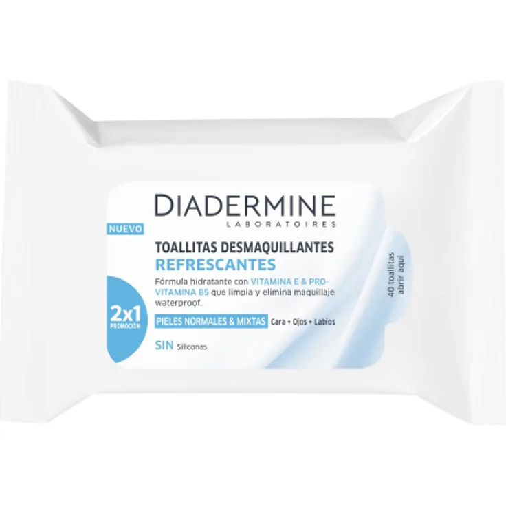Diadermine TOALLITAS DESMAQUILLANTES cara y ojos PNM 40 Stück mit reinigender Wirkung