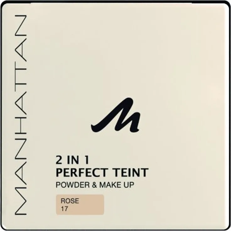 Manhattan Cosmetics 2 In 1 Perfect Teint Powder -Puder Und Make-Up In Einem Für Einen Absolut Ebenmäßigen Teint -Farbe Rose 17 -9 g