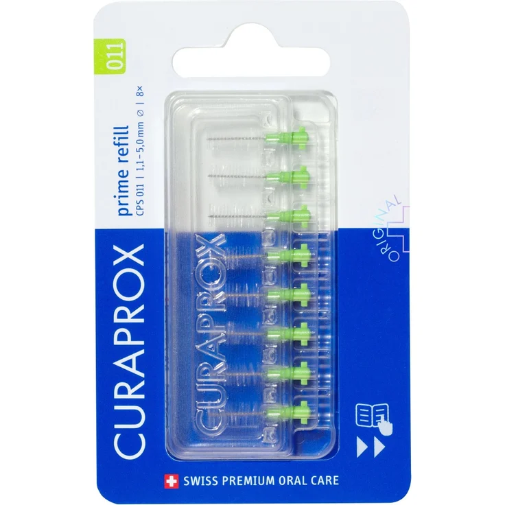Curaprox CPS 011 prime Interdentalbürsten Refill 8 Stück, zur gründlichen Zahnzwischenraumreinigung – Bild 1