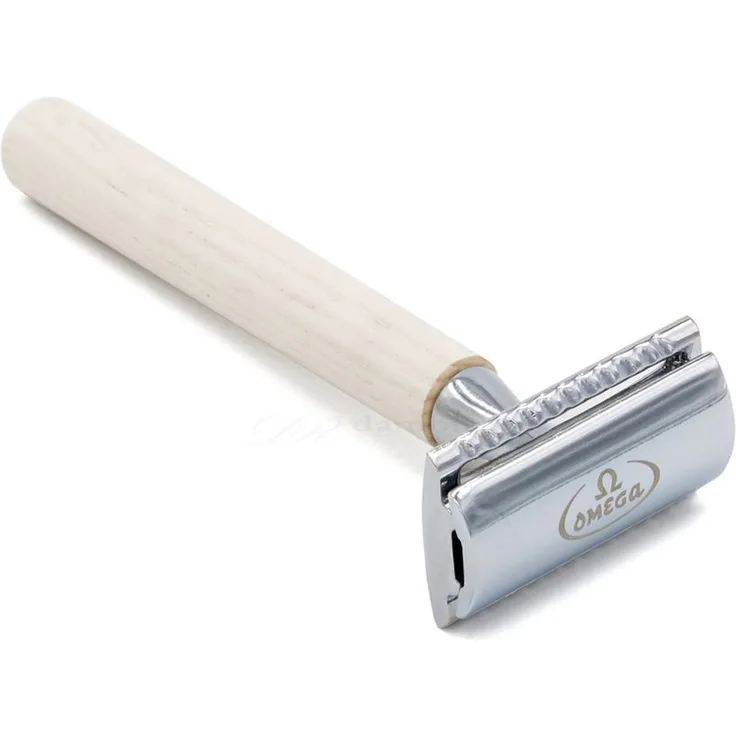 Omega Pennelli Omega D5711 Sicherheitsrasierer mit Holzgriff