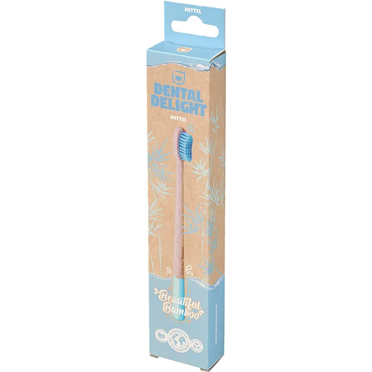 Dental Delight Bambus Handzahnbürste Beautiful Bamboo blau, mittel