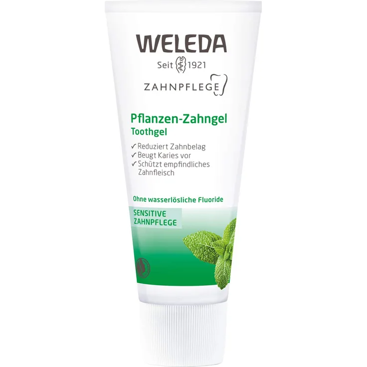 Weleda Pflanzen Zahngel, vegane Naturkosmetik Zahncreme zur gründlichen Reinigung der Zähne, natürlicher Schutz bei empfindlichem Zahnfleisch ohne den Zahnschmelz anzugreifen (1 x 75 ml)