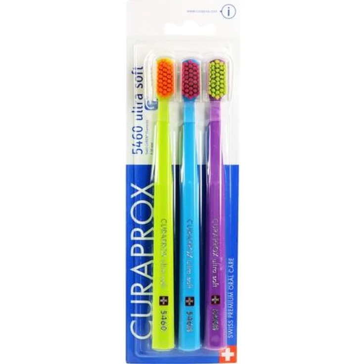 Curaprox CS5460 extra weich 3er-Pack, mit Curen-Borsten, Sanft zum Zahnfleisch – Bild 1
