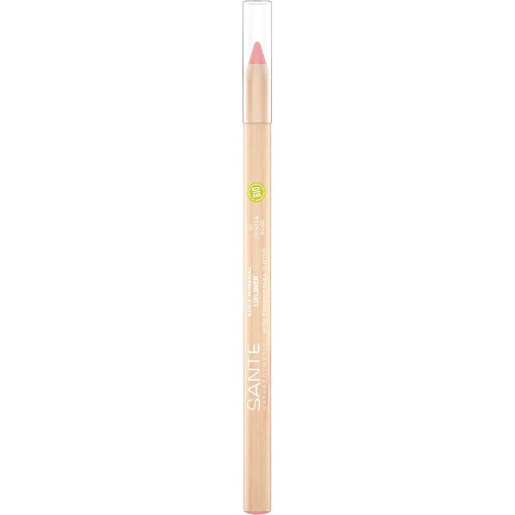 Sante Naturkosmetik Soft Mineral Lipliner 01 gentle Rose, Lippenkonturenstift, Samtweiche Textur, 1,14 g