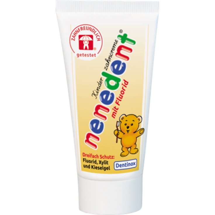 Nenedent Kinderzahncreme mit Fluorid 50 ml, fruchtiges Himbeer-Erdbeer-Aroma