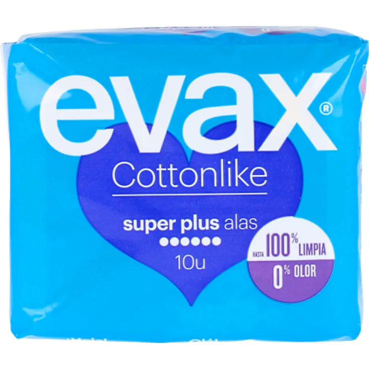 Evax Cottonlike compresas super plus mit Flügel 10 Stück Damenbinden