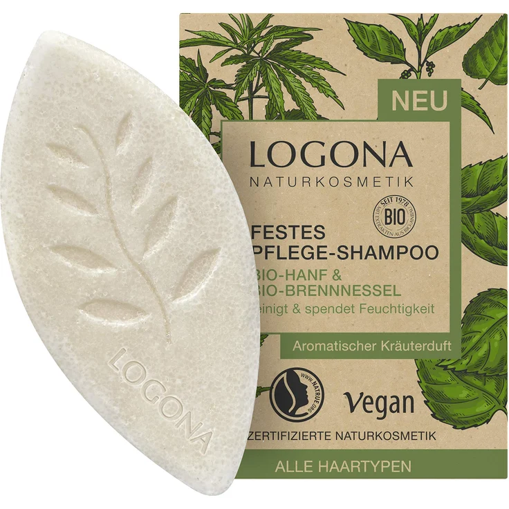 Logona Festes Pflege Shampoo Von Logona Naturkosmetik Bio-Hanf & Bio-Brennnessel 60 ml
